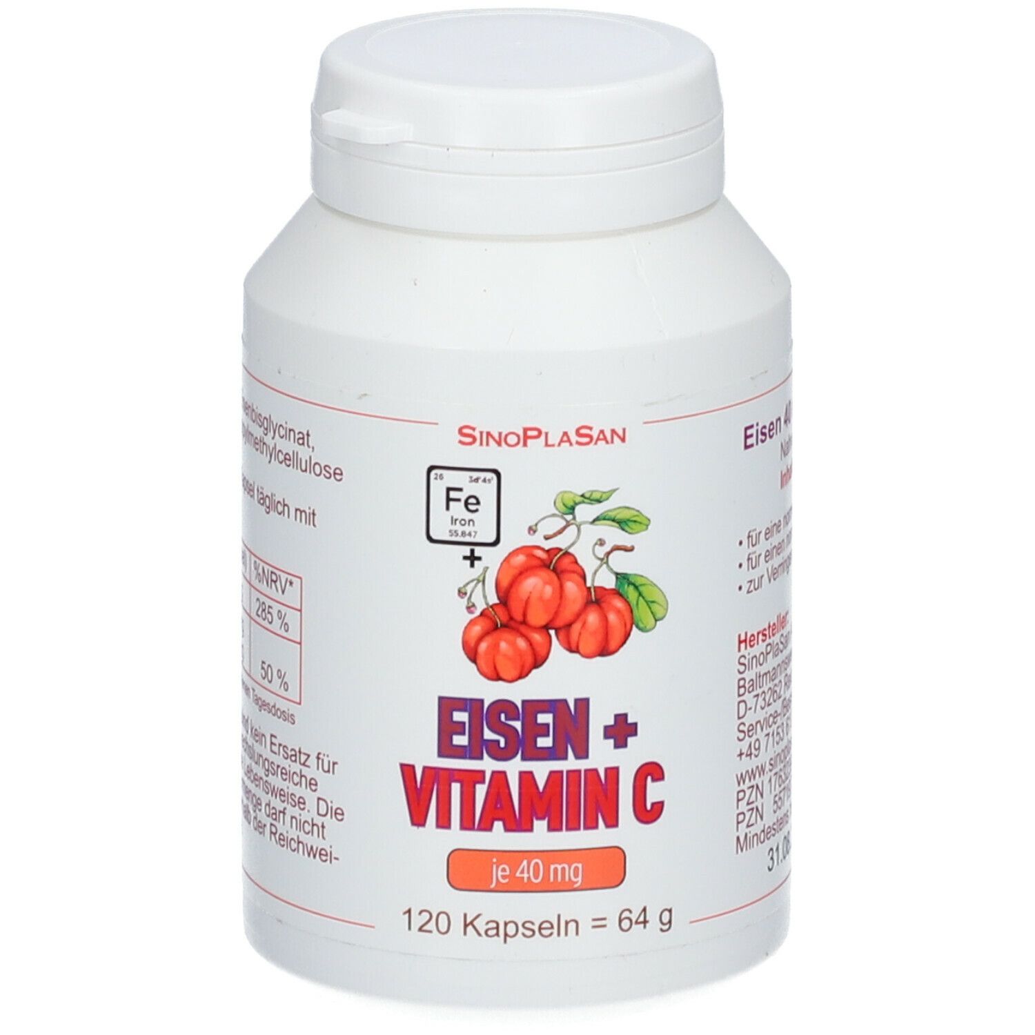 SinoPlasan Eisen 40 mg + Vitamin C 40 mg