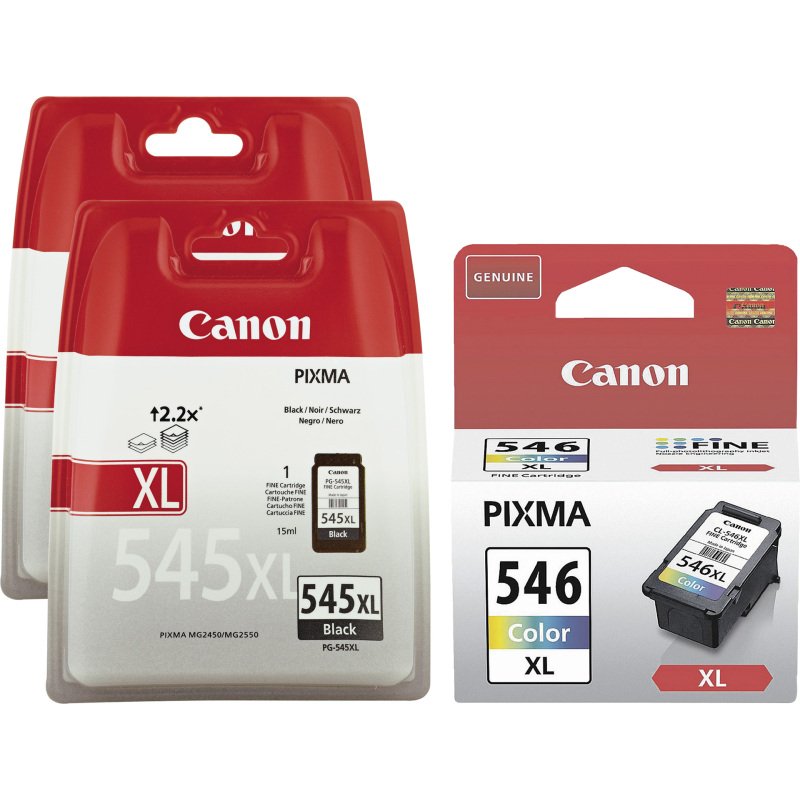 Big pack jet encre Canon haute capacité PG-545XL x 2 + CL-546XL