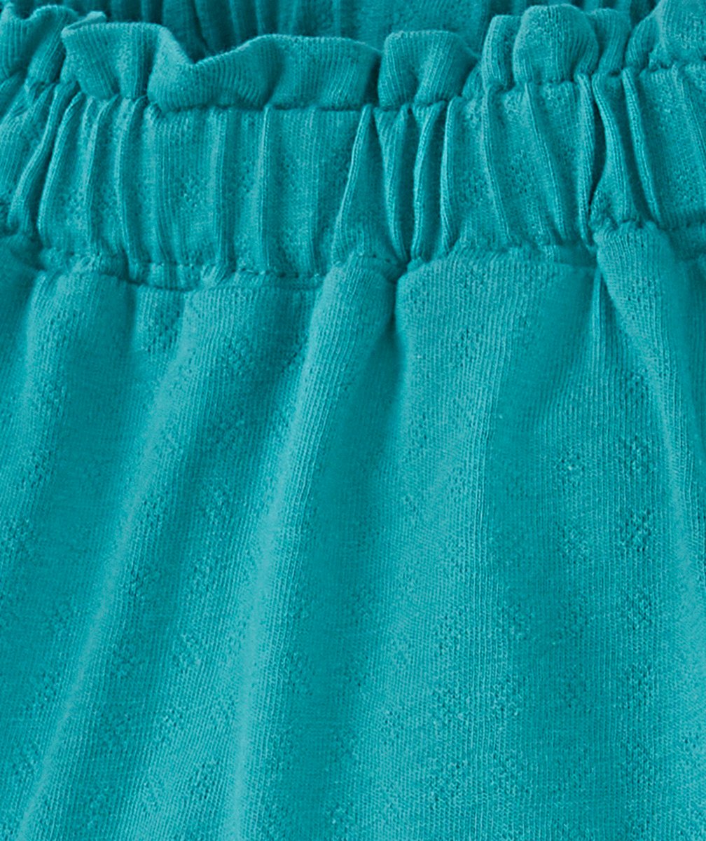 SHORT BÉBÉ FILLE EN COTON BIO VERT CANARD