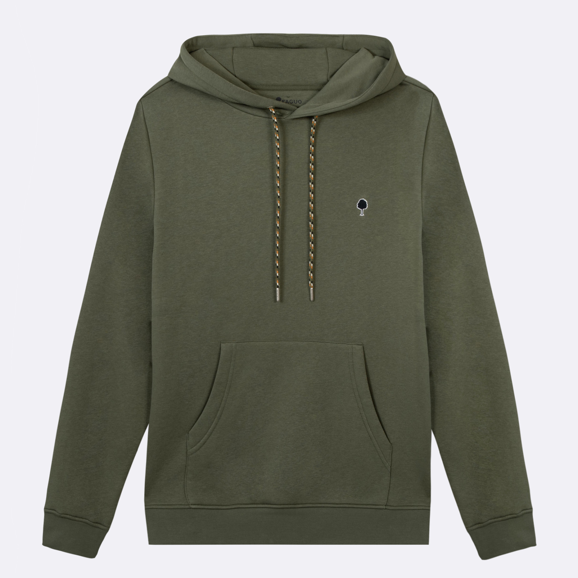 Sweat à capuche kaki coton et polyester recyclé - modèle Dirac