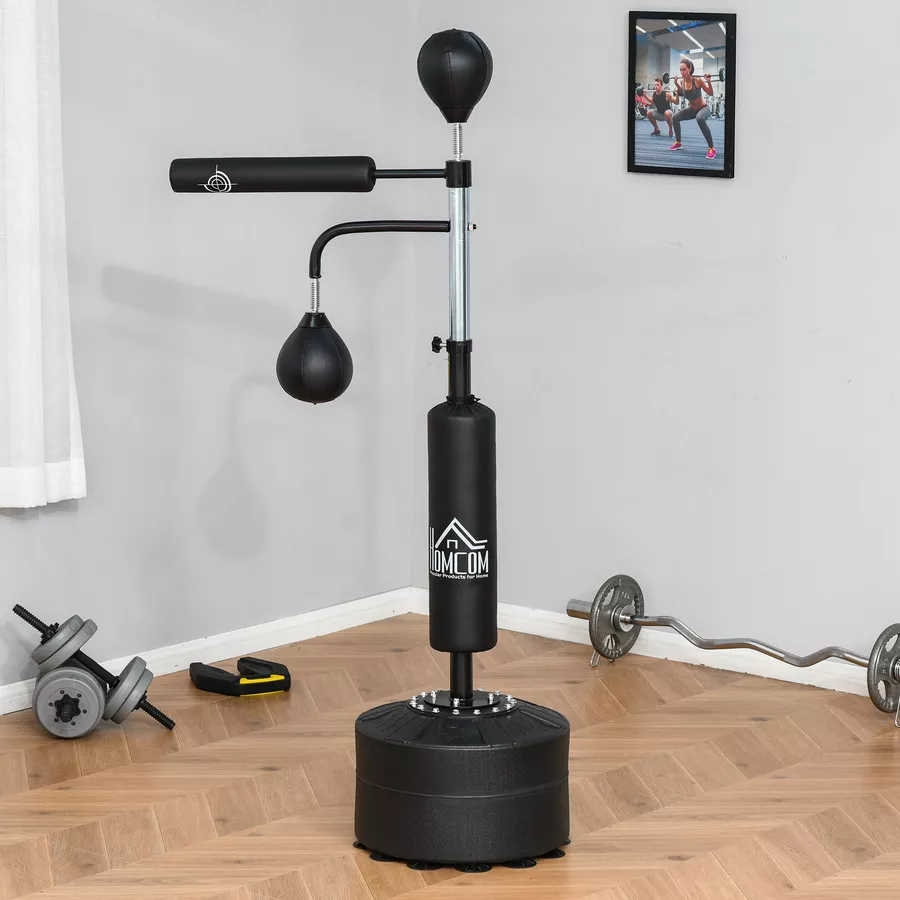 HOMCOM 3-in-1 Boxstand mit 2 Speedbällen schwarz