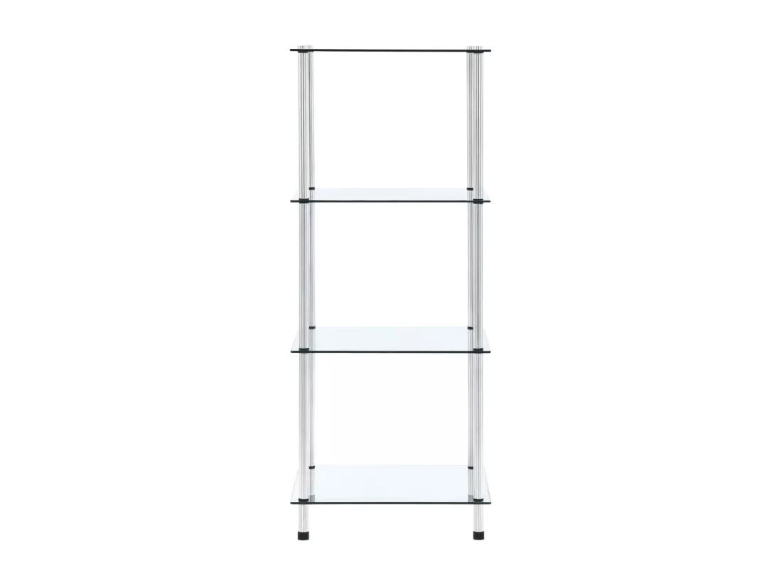 Étagère 4 niveaux Transparent 40x40x100 cm Verre trempé