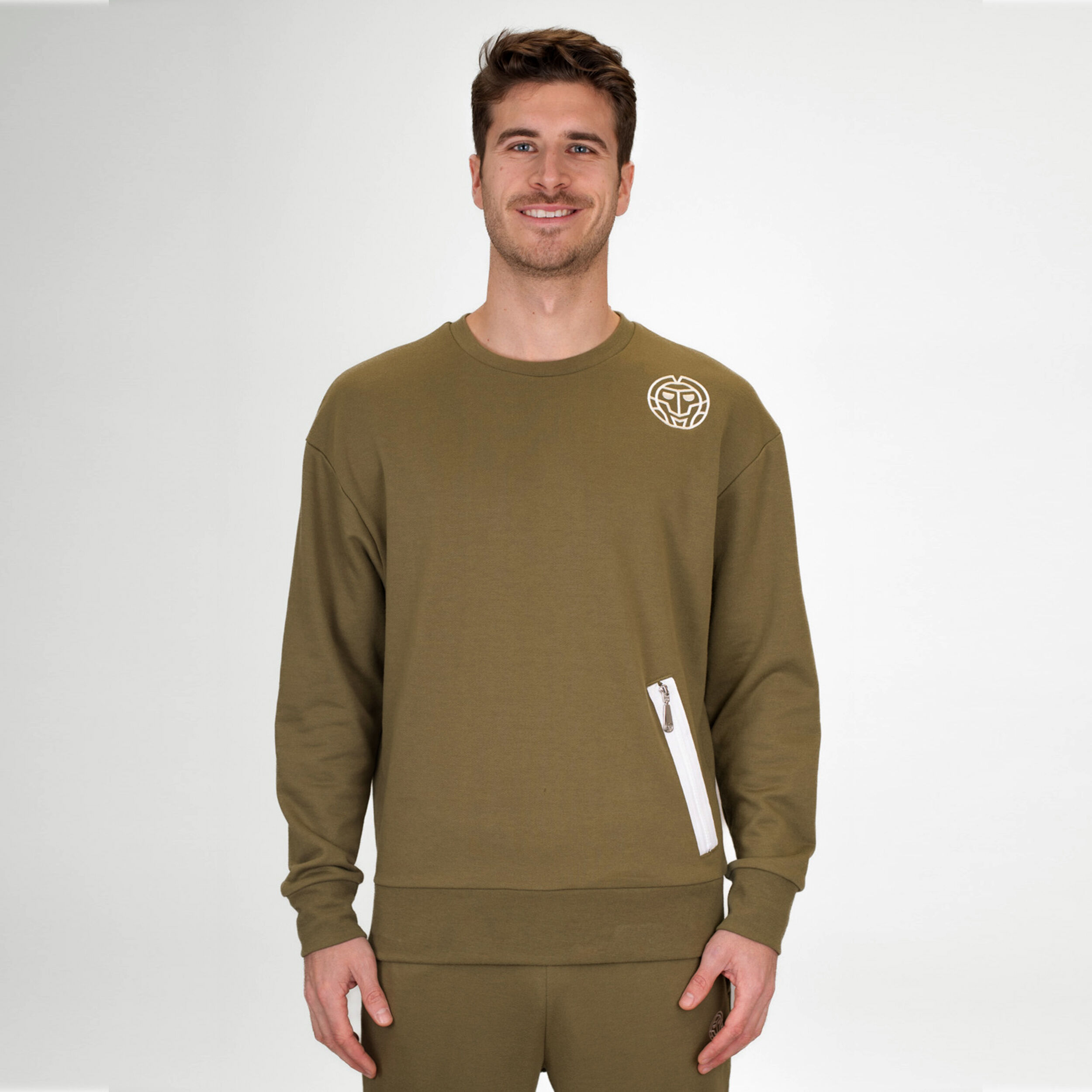 BIDI BADU Chill Crew Sweat-shirt Hommes - Vert Olive