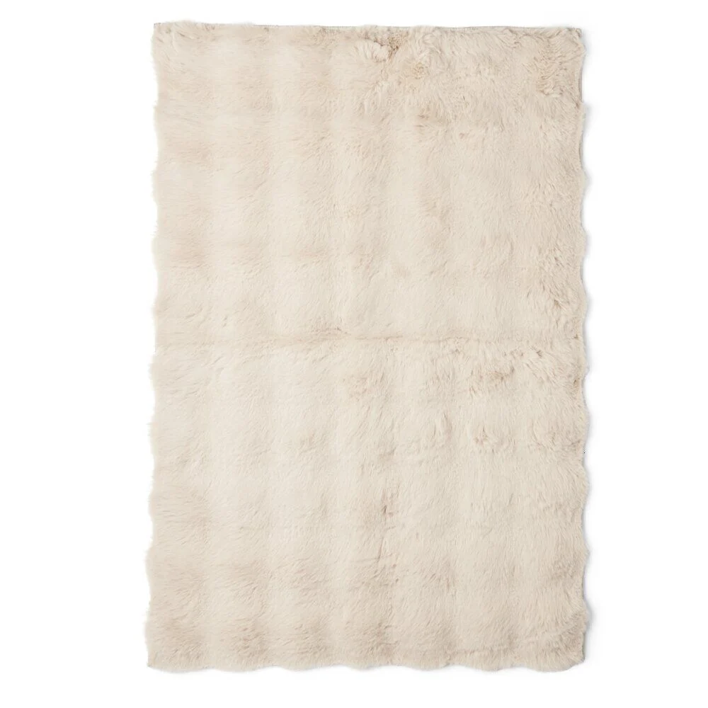 Tapis fausse fourrure rectangulaire relief bulle 60x90cm - 5 modèles