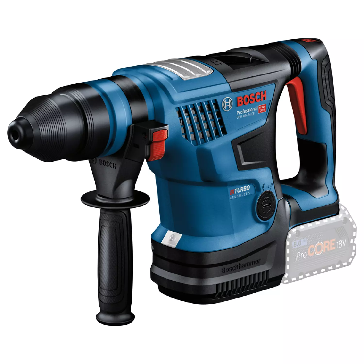 Bosch GBH 18V-34 CF 18V Li-ion accu BiTurbo SDS-Plus boorhamer body in koffer - 5,8J - koolborstelloos