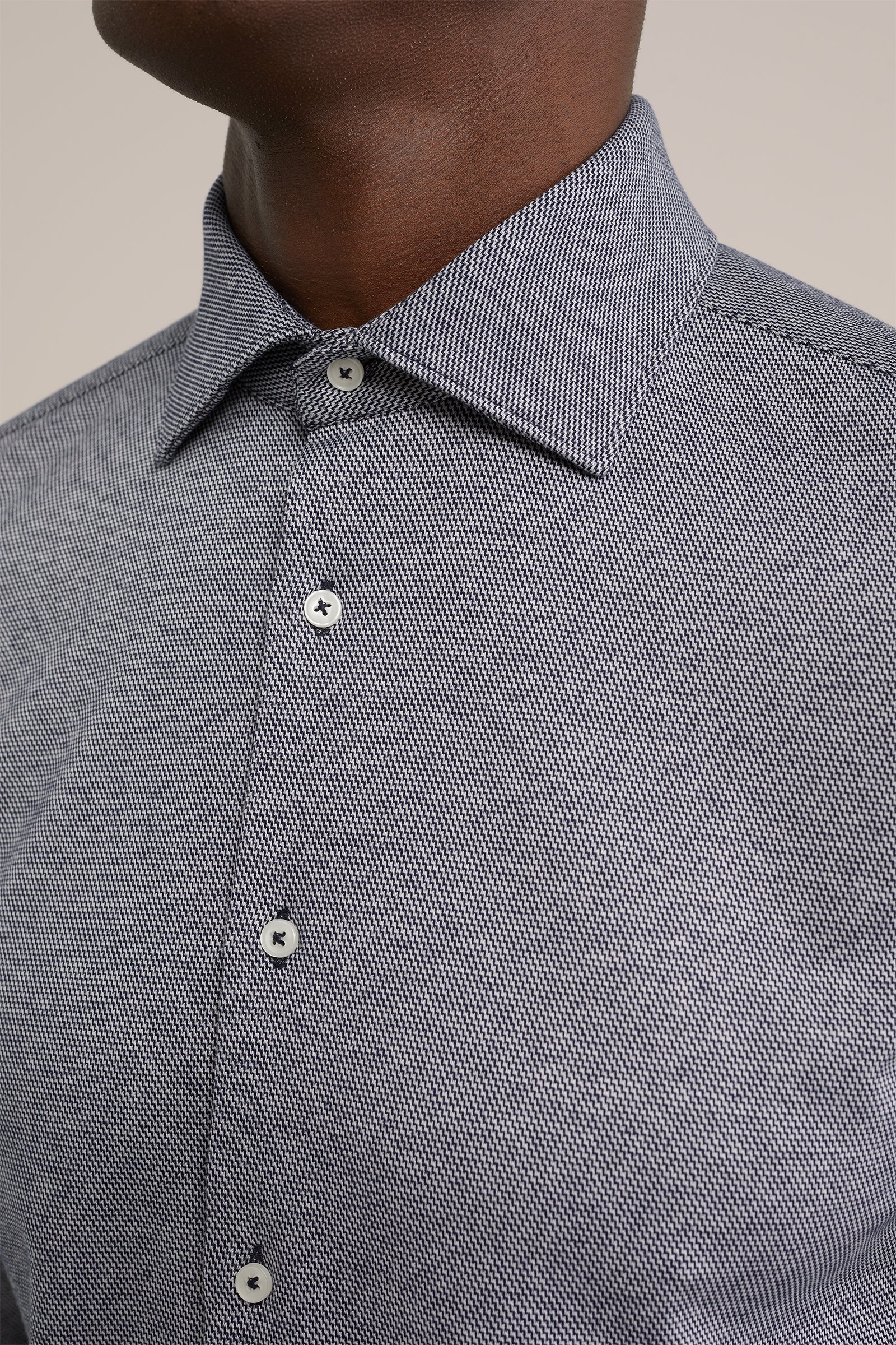 premium gebreid overhemd met stretch WE Fashion Donkerblauw