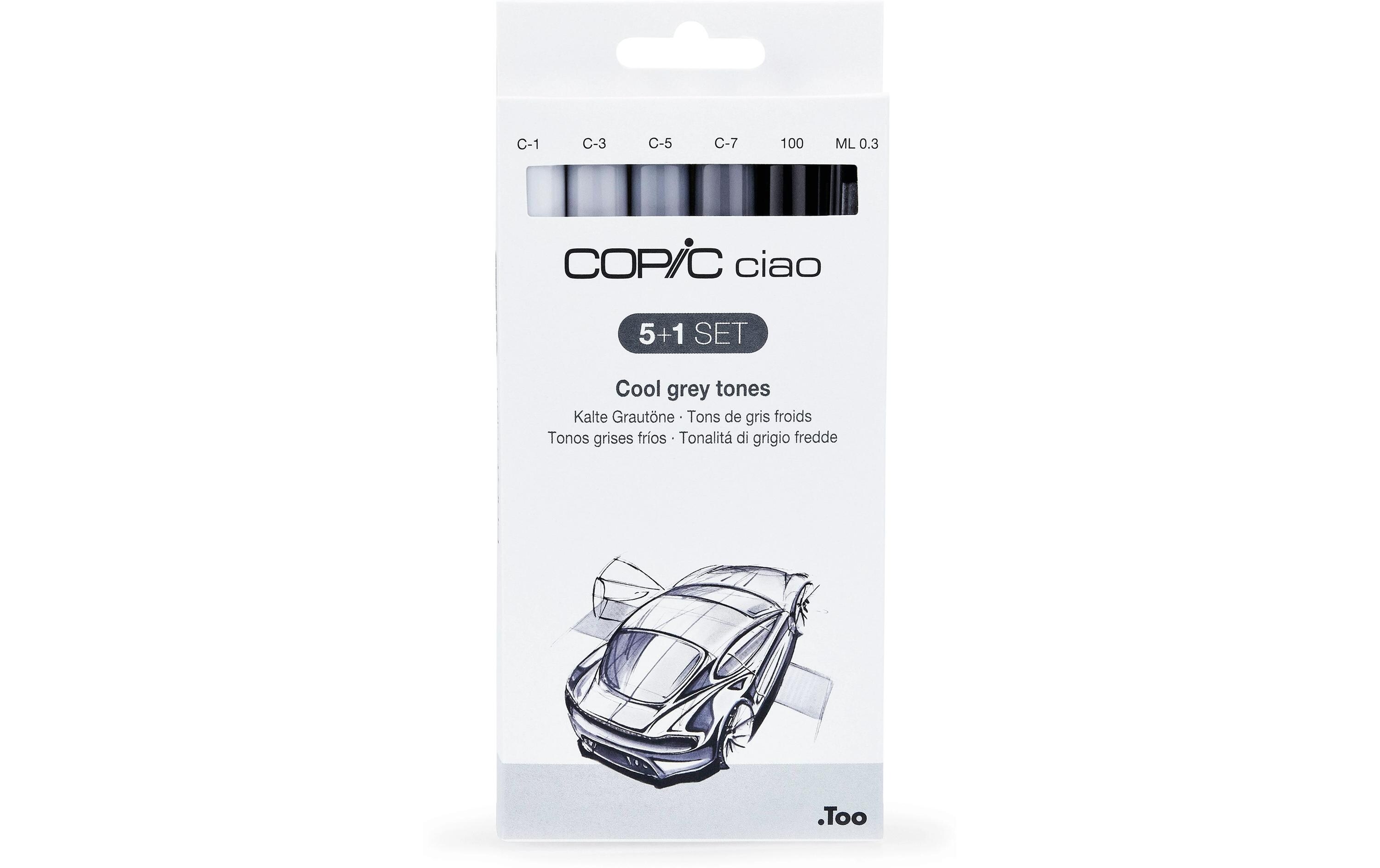 Grafikmarker Ciao 5+1 Set Cool GreyStifteset