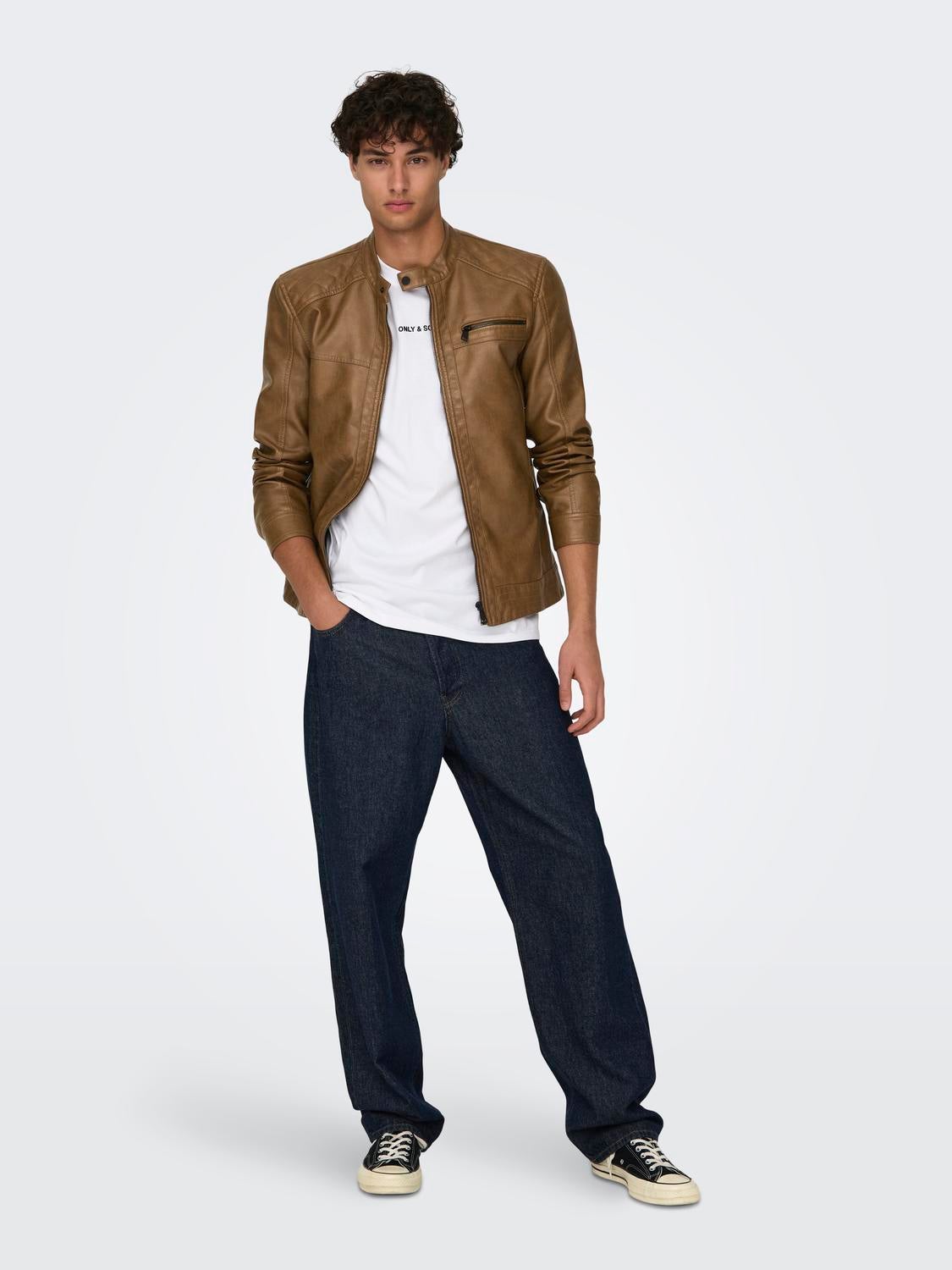 onsAL Kunstlederjacke Monks Robe