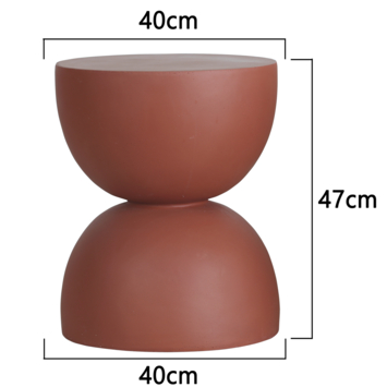 KARWEI bijzettafel zandloper Fay bruin klei ø 40 cm