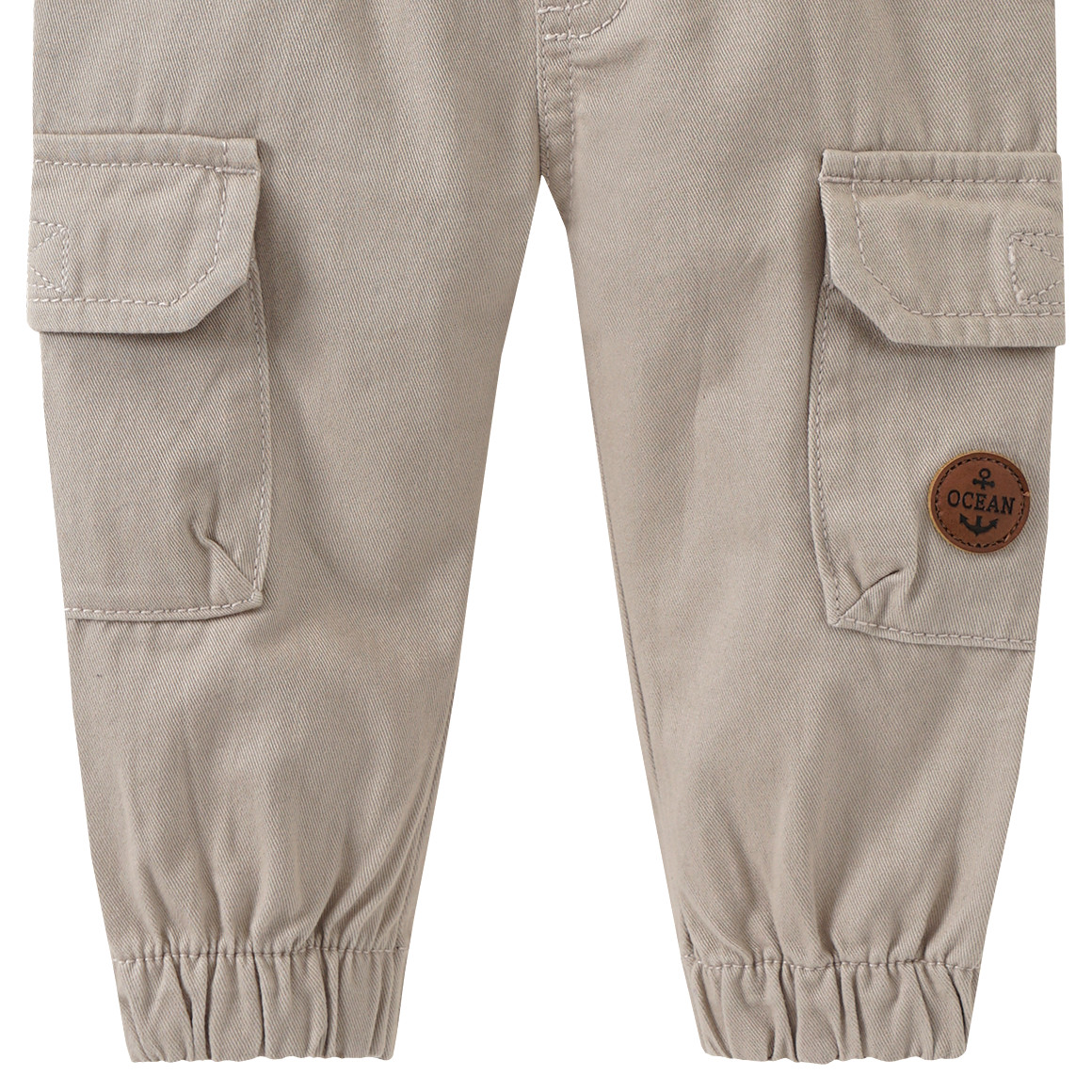 Topomini Baby Cargohose aus Bio-Baumwolle beige