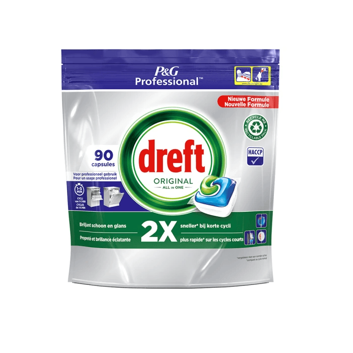 Dreft Professional All-In-One Vaatwastabletten Regular (90 vaatwasbeurten) 8006540881262