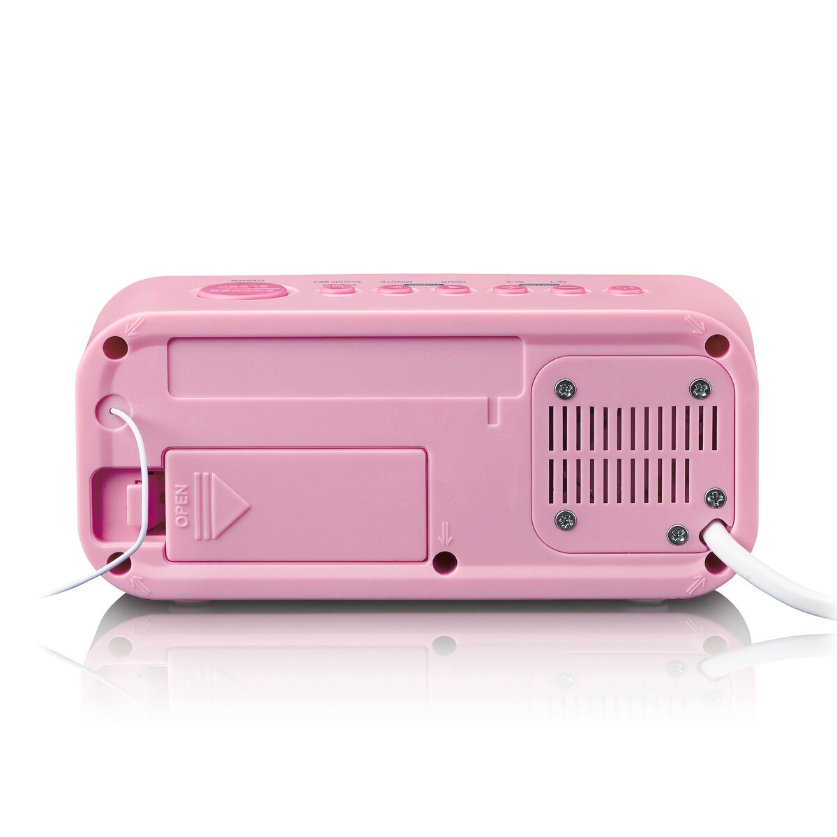 LENCO CR-205PK Radiowecker mit Aufklebersatz, rosa