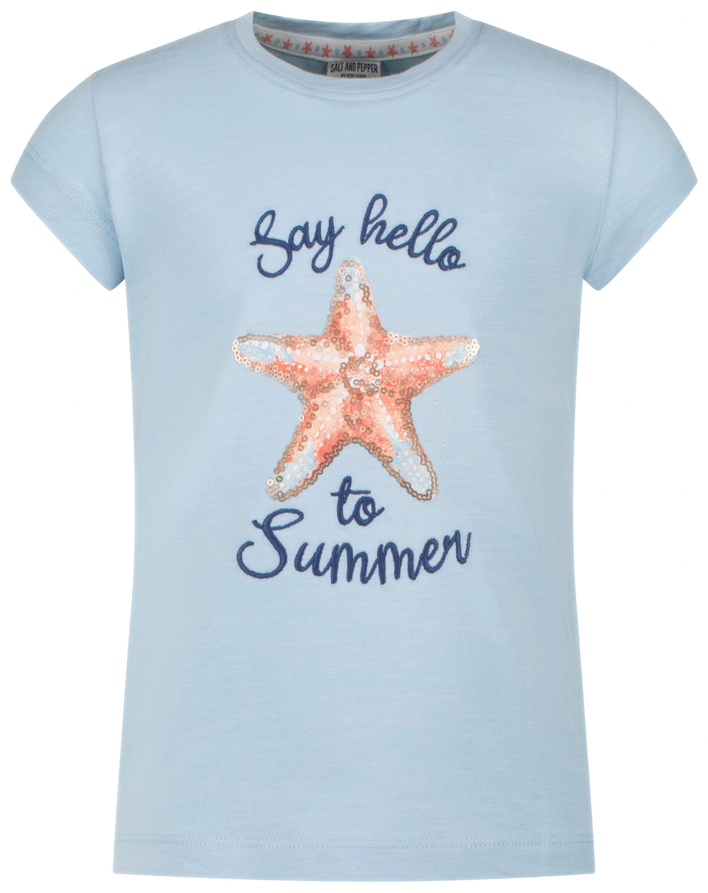 T-Shirt STARFISH SUMMER in pastel blue
