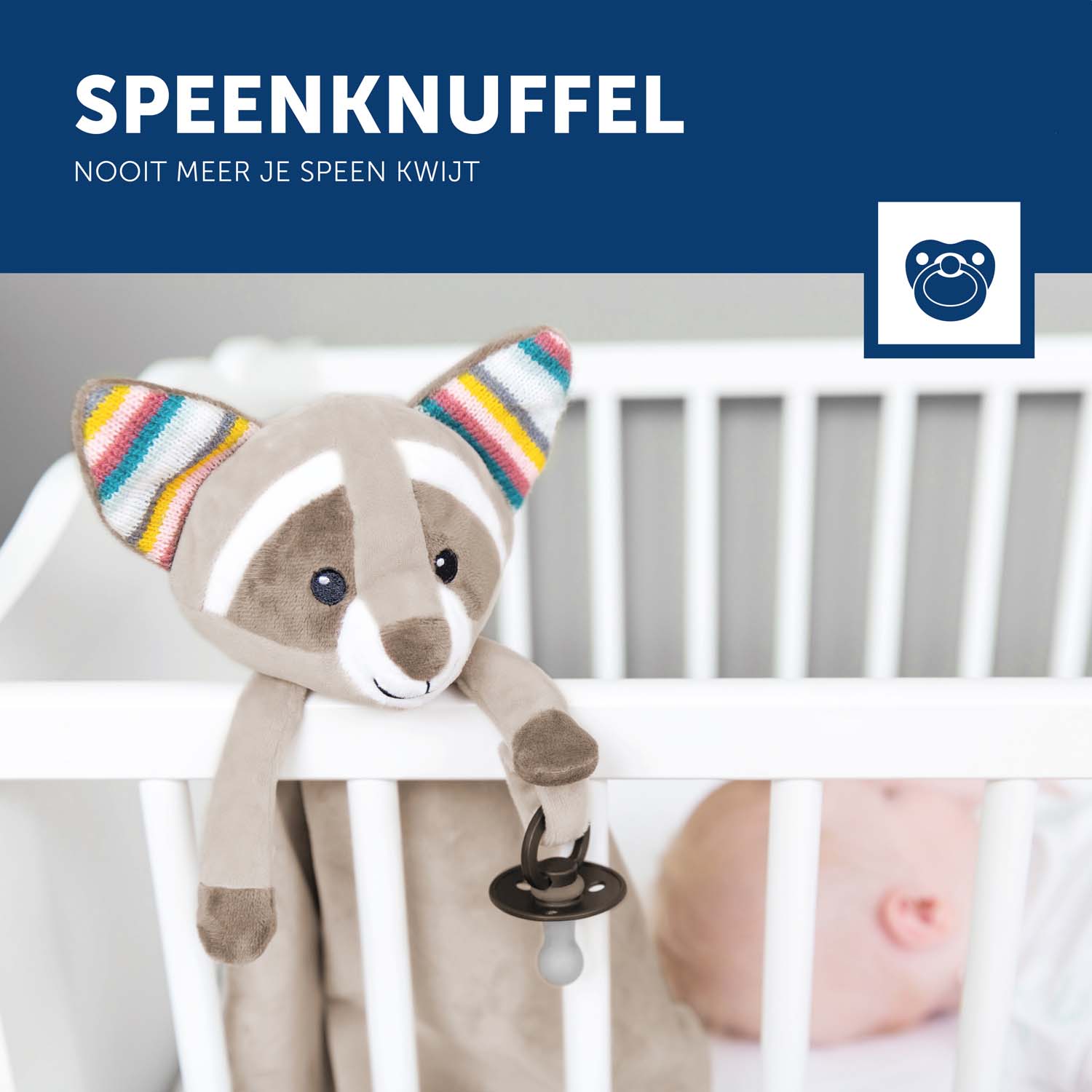 Zazu Knuffeldoekje Comforter Racoon Robin grijs - nachtlampjes - Prénatal
