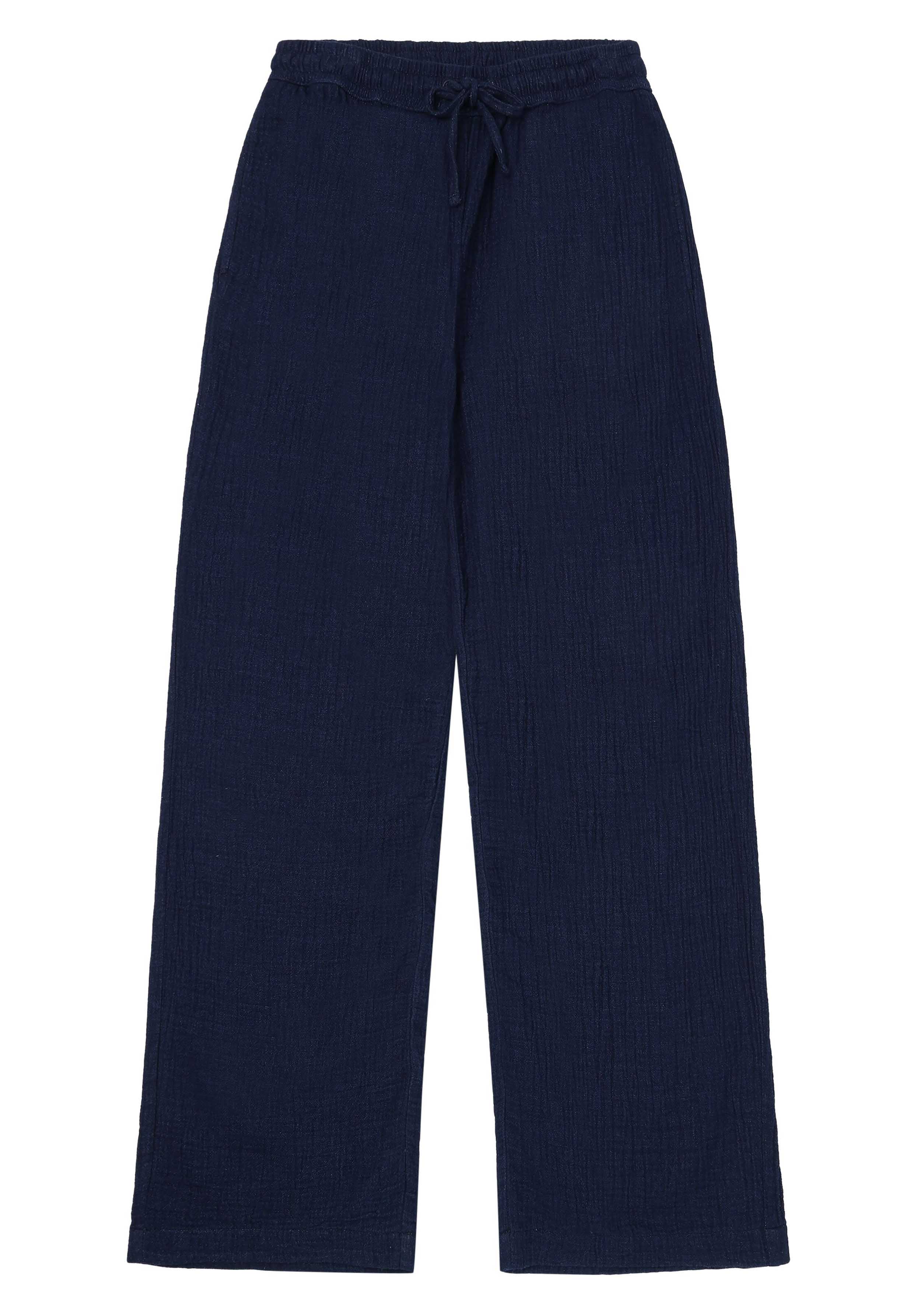 Knowledge Cotton Apparel Hose Posey Mid-Rise Dobby Pants Indigo