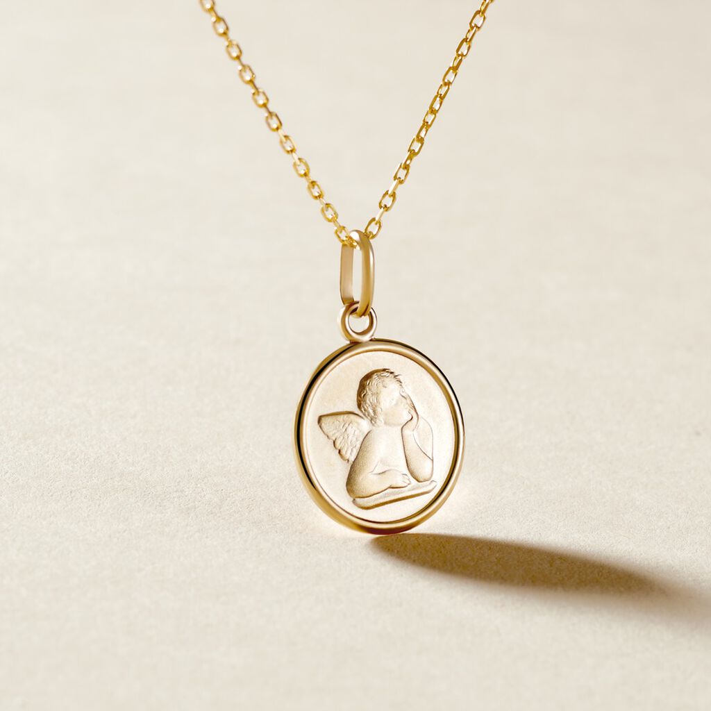 Pendentif Ange Rond Or Jaune