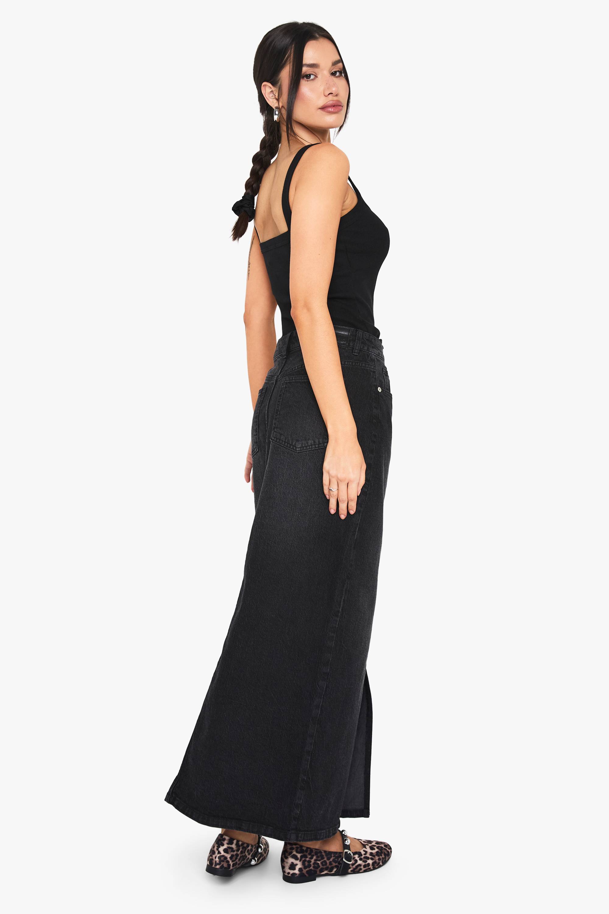 boohoo Jupe Midi En Jean Coupe Tall