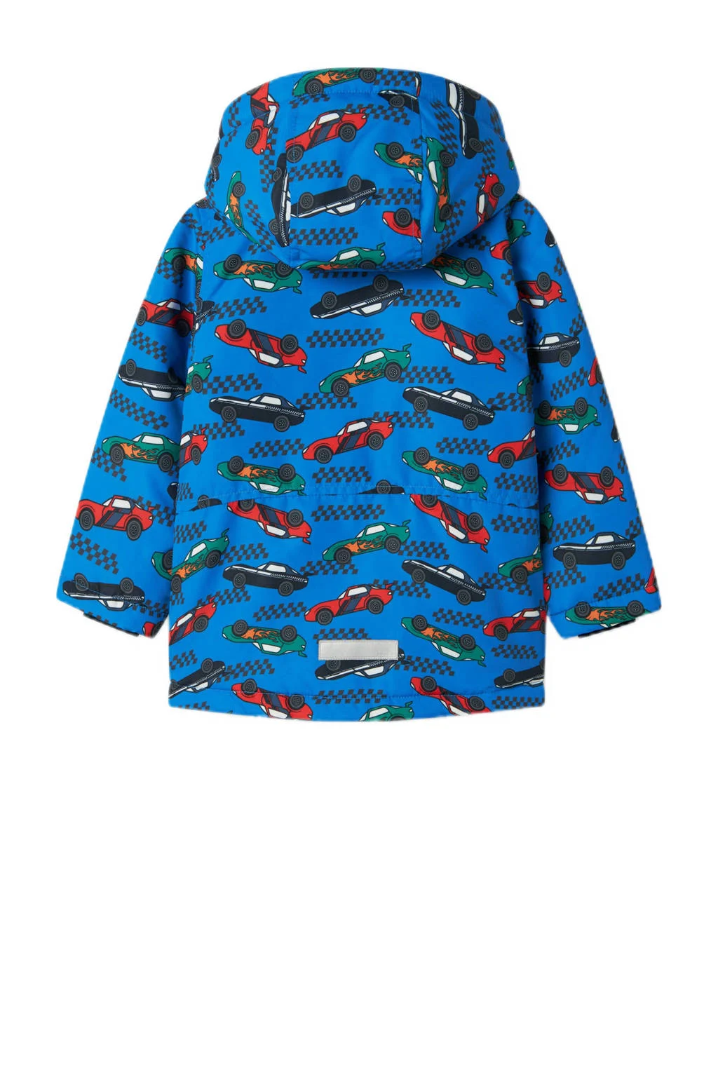 NAME IT winterjas NMMMAX met all over print hardblauw/rood/groen