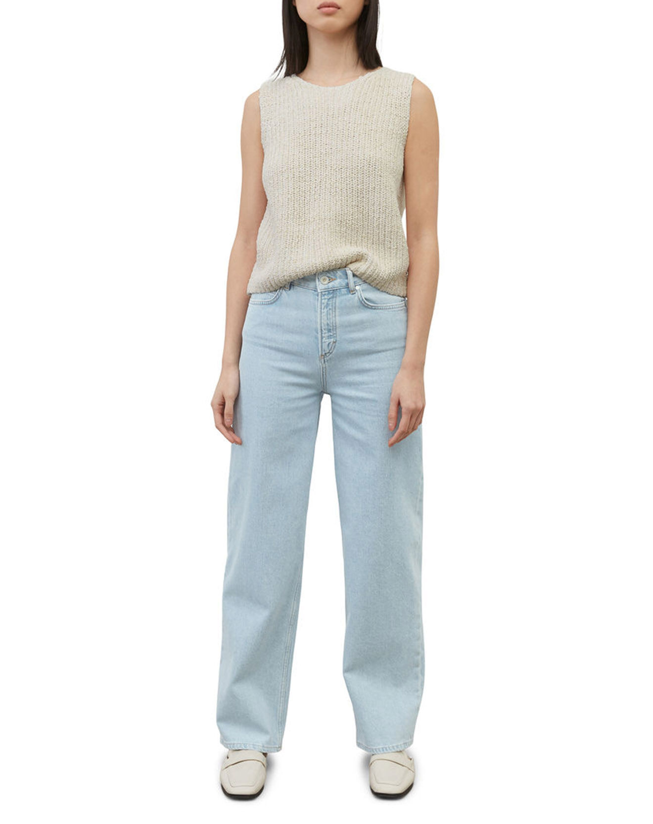 Marc O'Polo Jean Widefit Taille haute bleu clair
