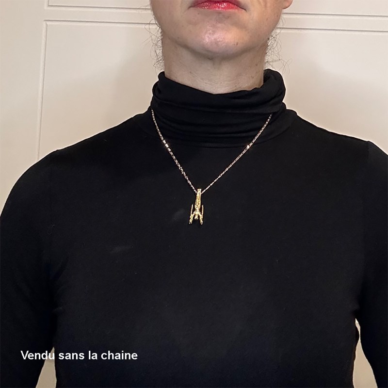Pendentif GAM gymnaste anneaux - Plaqué or
