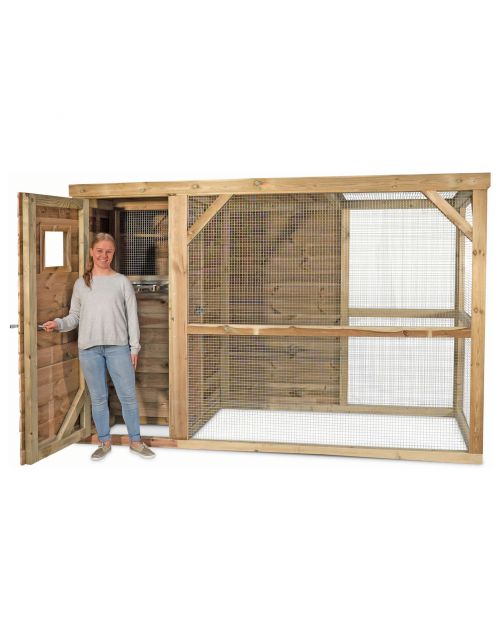 Voldux Volière Toon Links - Vogelverblijven - 300x120x190 cm Naturel