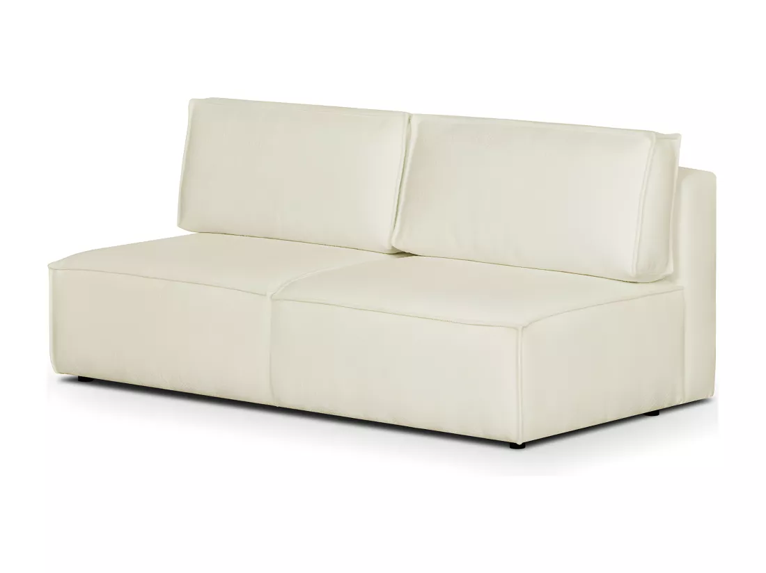 Canapé modulable 3 places en tissu bouclé écru - Harper Mod