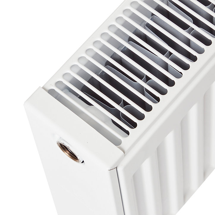 Radiateur eau chaude acier GoodHome blanc L. 80 cm x H. 30 cm