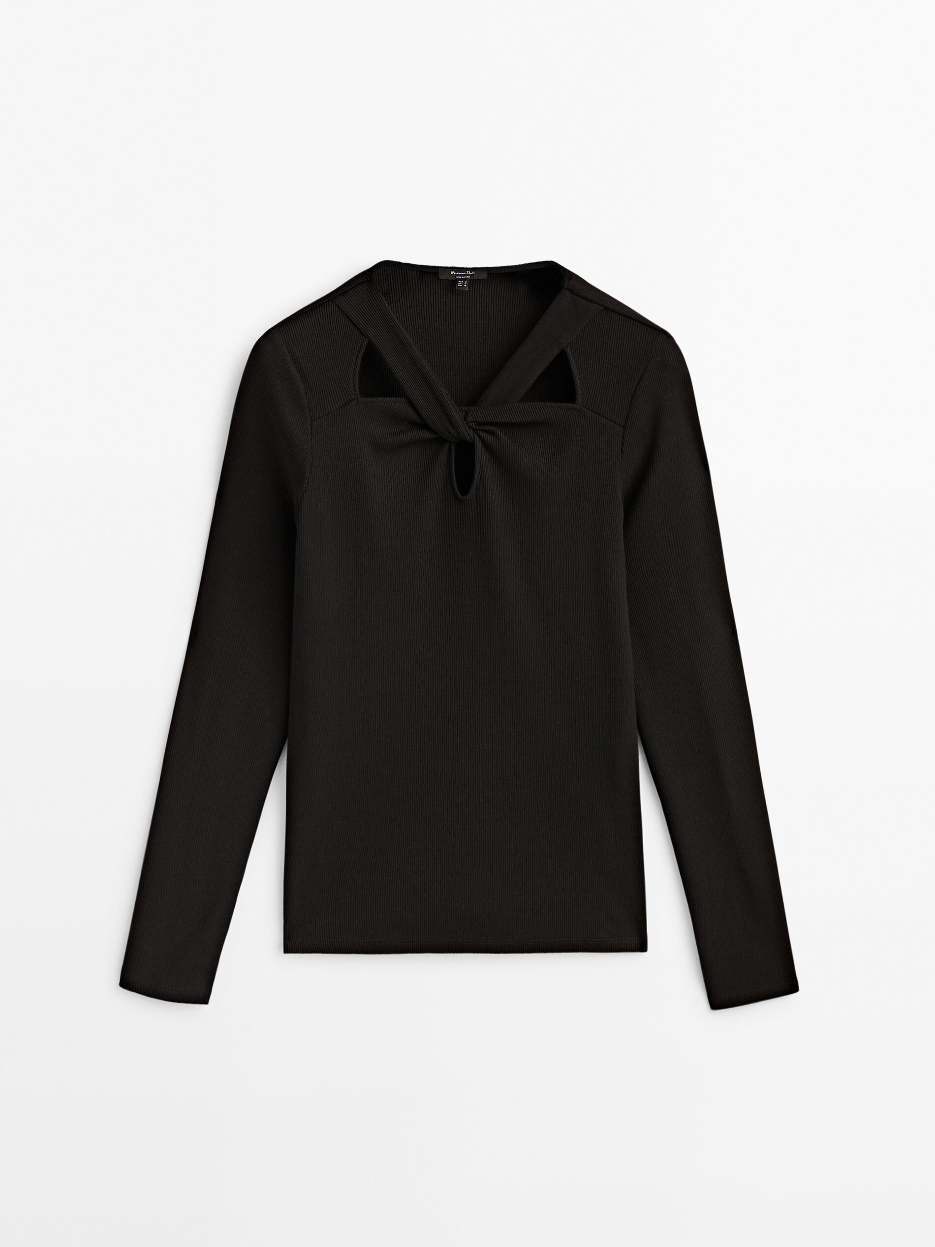 Camisa Canalé com recortes - PRETA