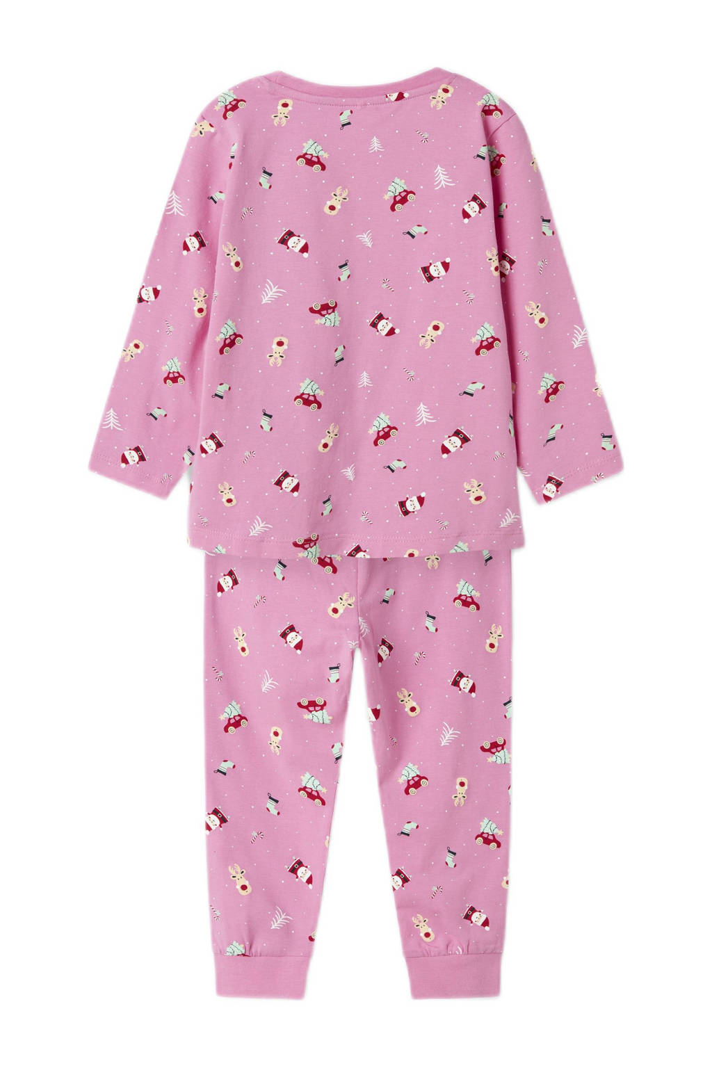 NAME IT kerstpyjama NMNVISMAS met all over print roze