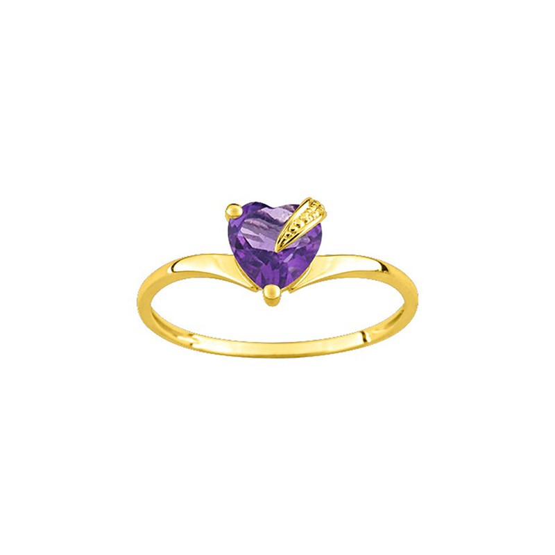 Bague femme - améthyste - Or 9 Carats