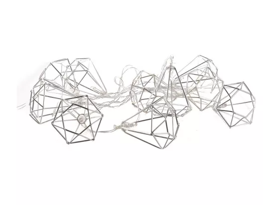 Guirlande lumineuse diamants en métal 10 leds (Lot de 2)
