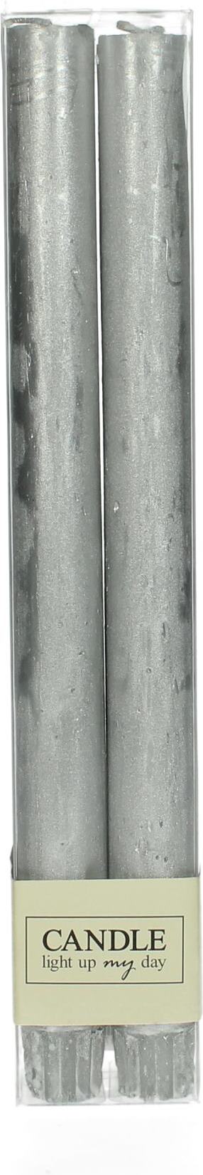 HD Collection dinerkaarsen zilver 4 stuks