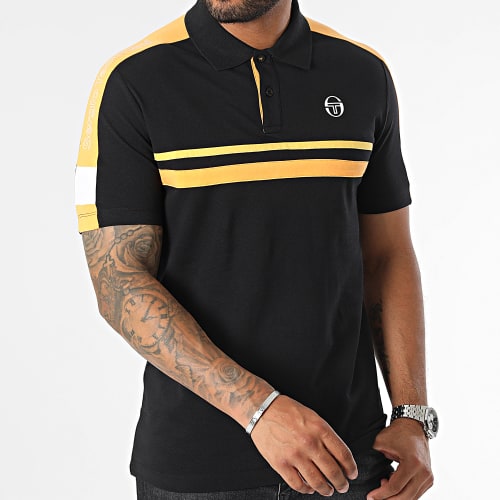 Polo Manches Courtes A Bandes Cross Noir