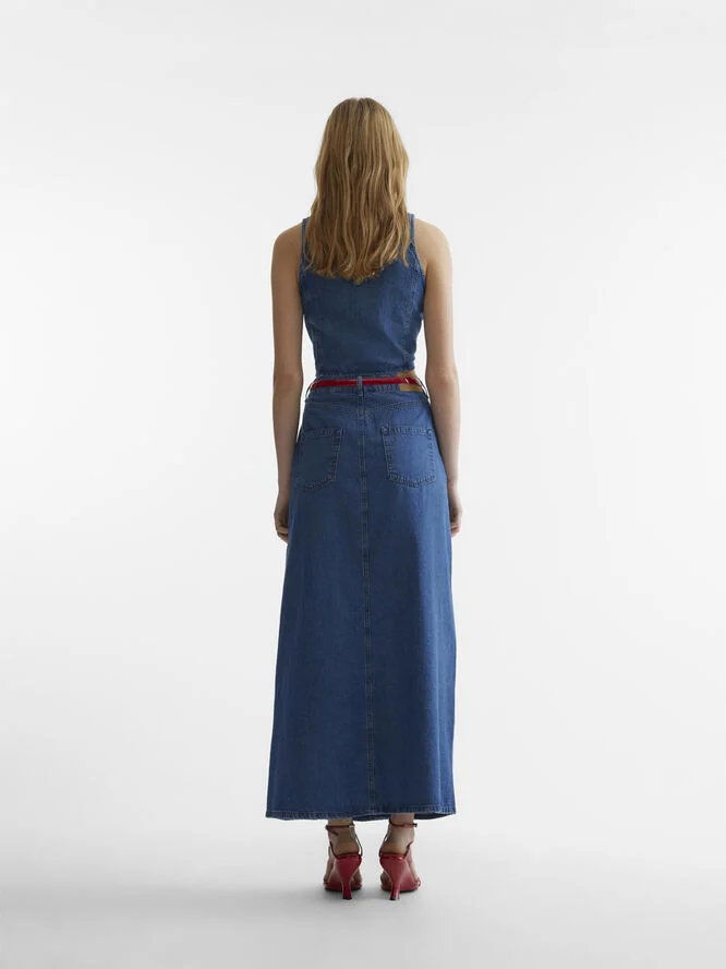 Something New SNEMILY MR MAXI SKIRT - PNT Medium blue denim