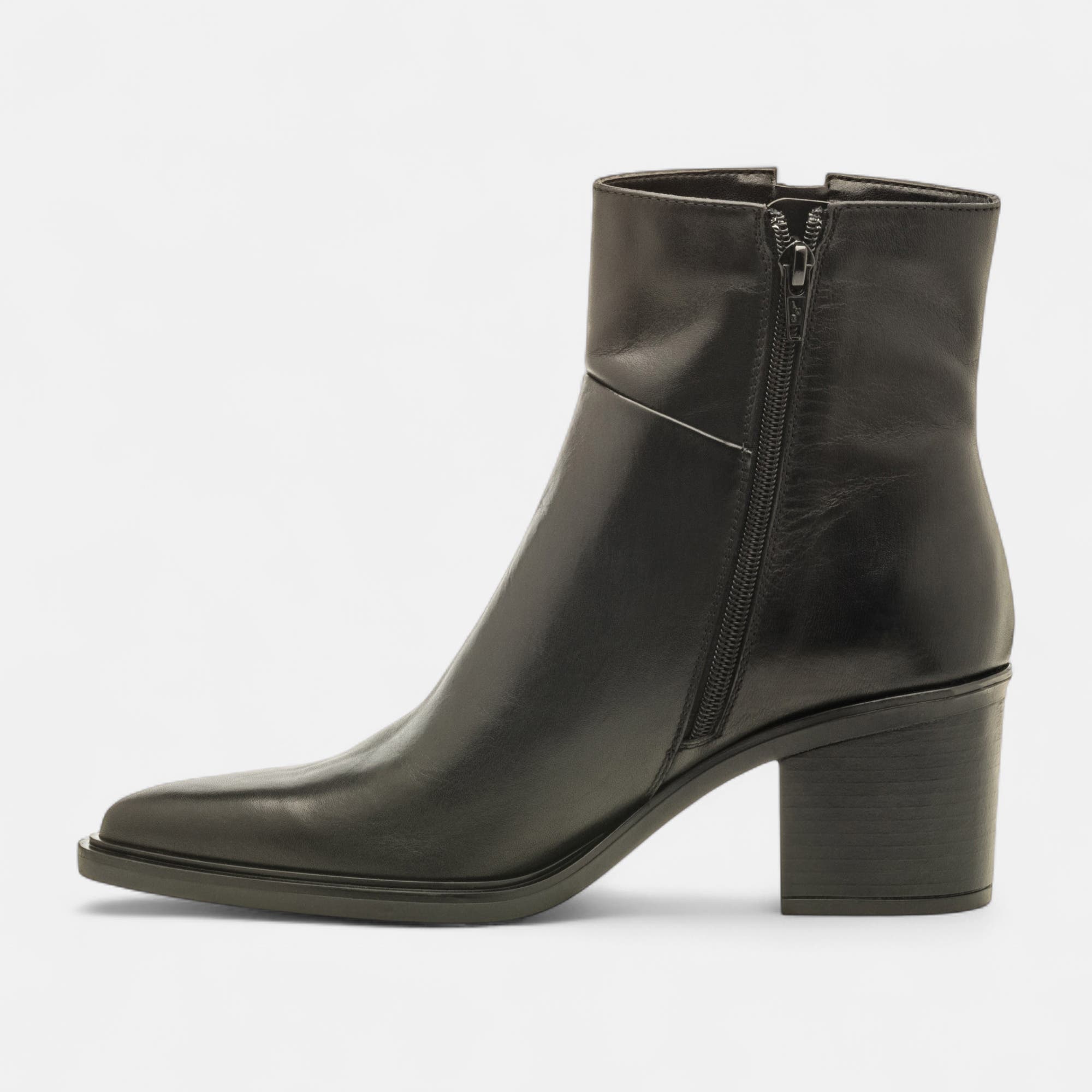 Bottines à talon Femme en cuir noir