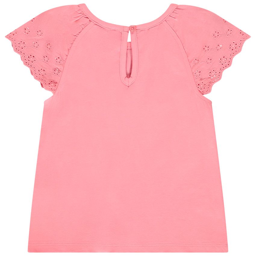 T-shirt manches courtes en broderie anglaise pour bébé fille - Multicolore