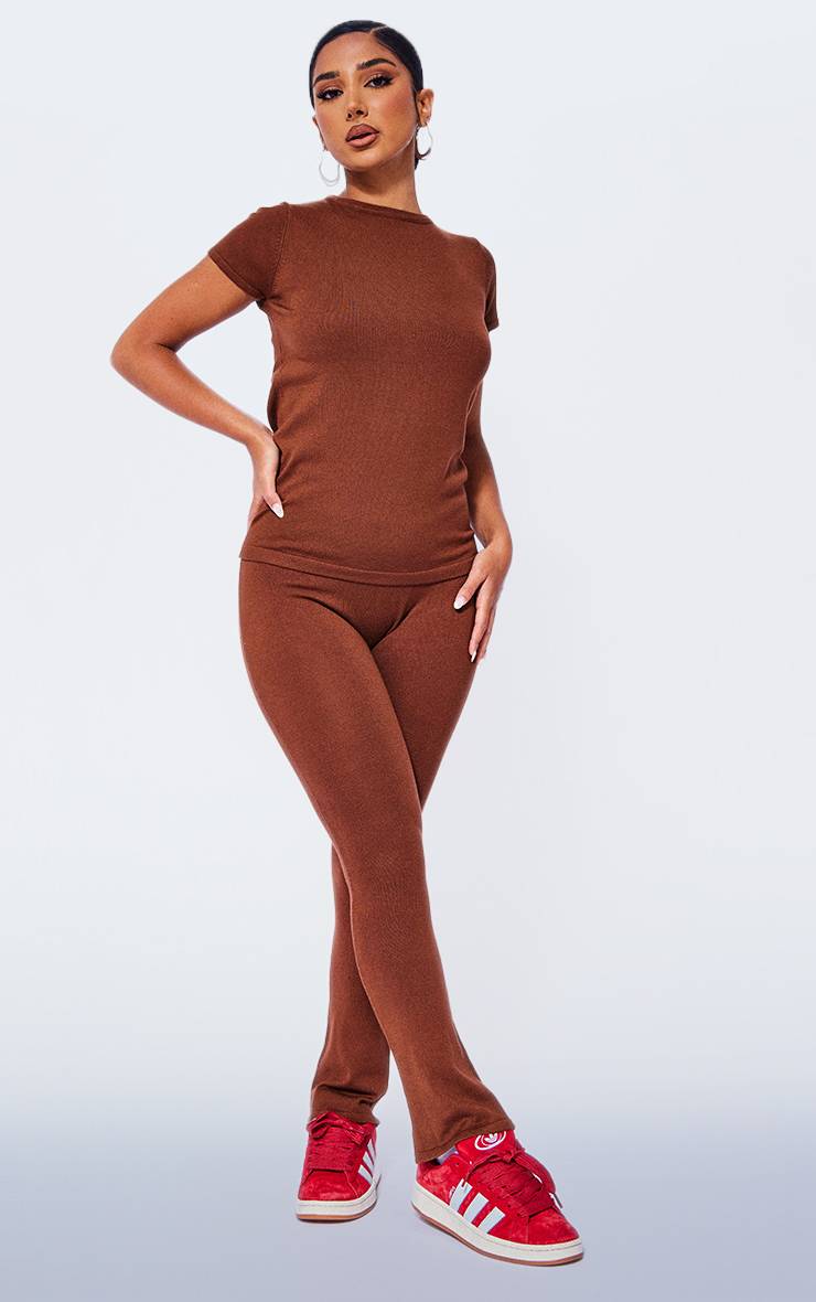 Pantalon Évasé En Maille Petite