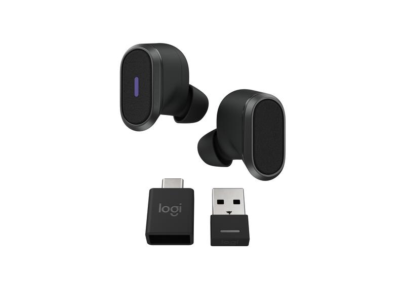 Logitech Headset Zone True Wireless Grau Bluetooth Earbuds in der Business-Version mit geräuschunterdrückendem Mikrofon