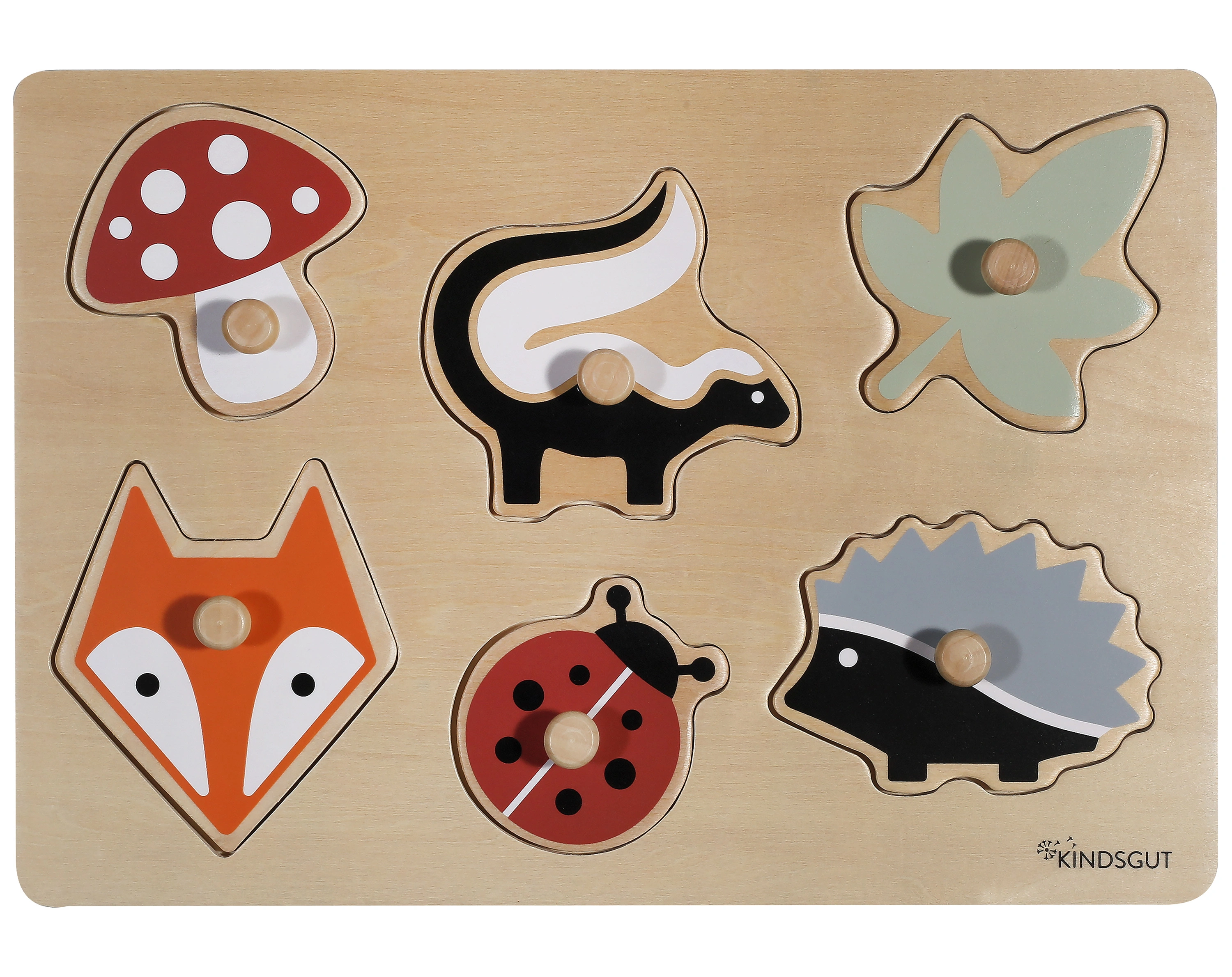Steckpuzzle WALD 6-teilig aus Holz
