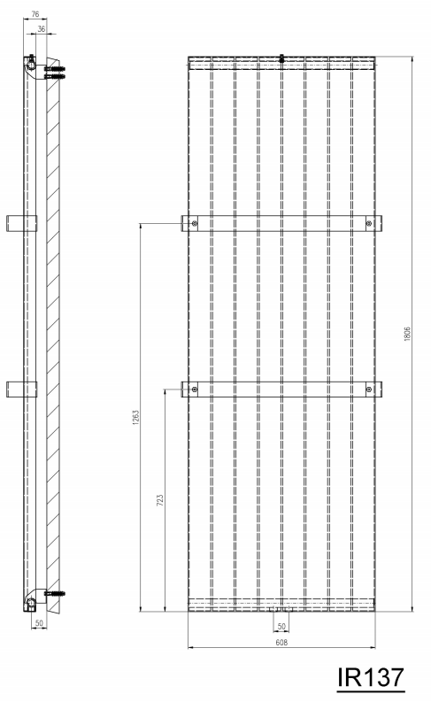 Sapho Magnifica radiator wit 60x180cm 1070W