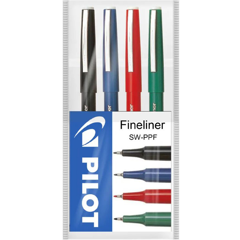Pilot Fineliner SW-PPF, 4er Etui, assortiert