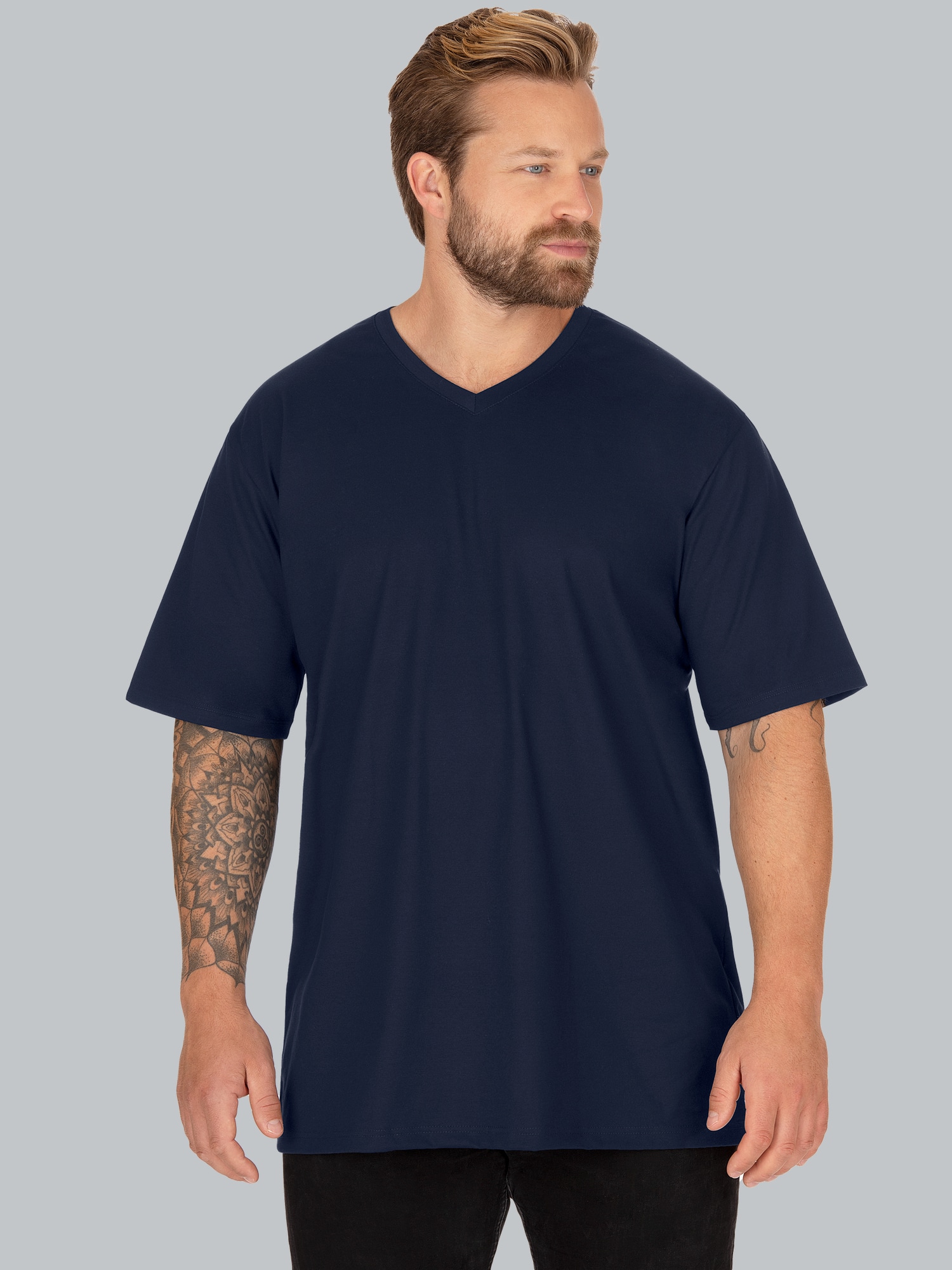 V-Shirt DELUXE Baumwolle Navy