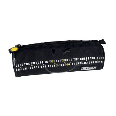 Trousse ronde Smiley Iconic - 1 compartiment - noir - Hamelin