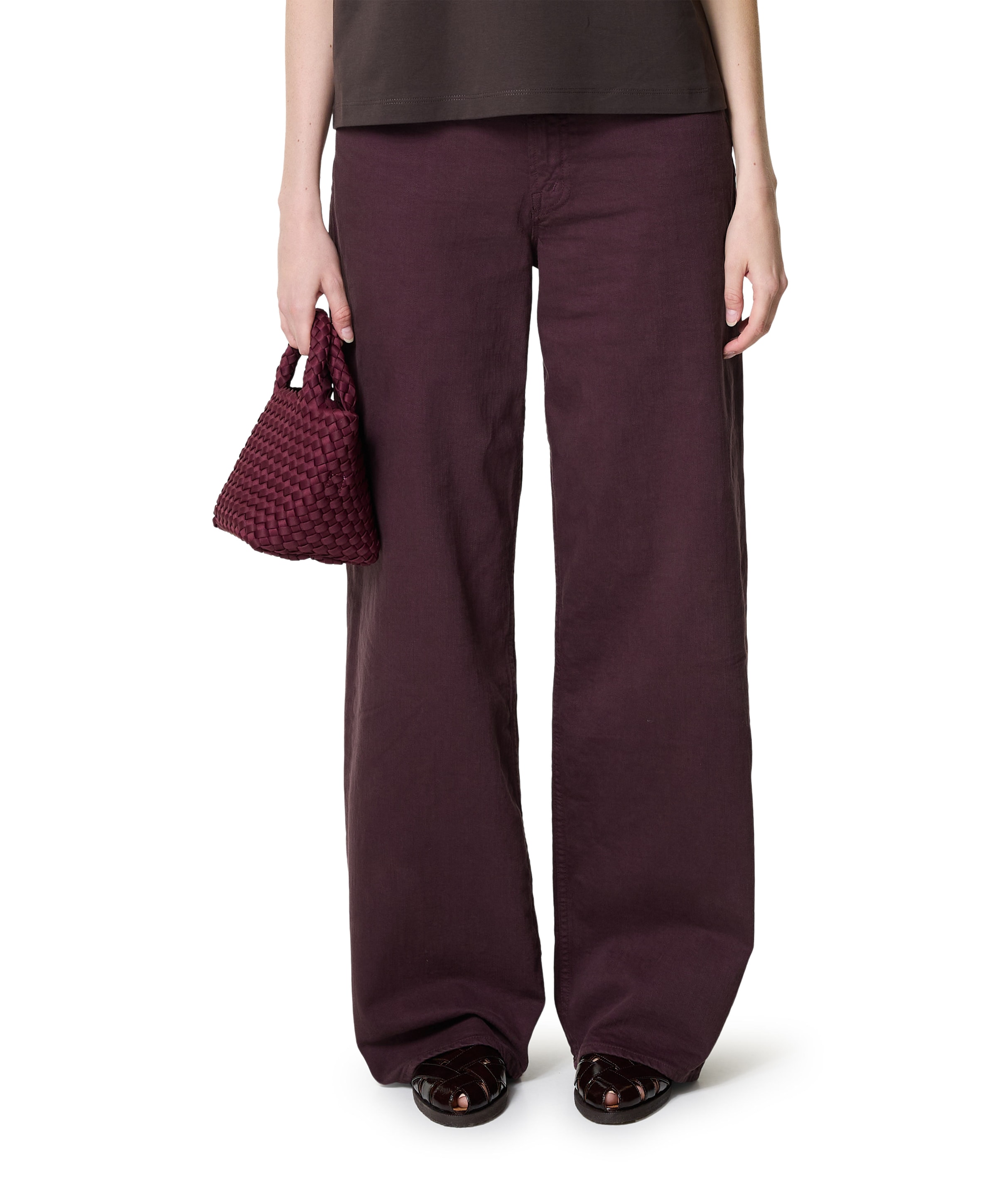 MOTHER The Rerun ZIP SNEAK dames jeans bordeaux
