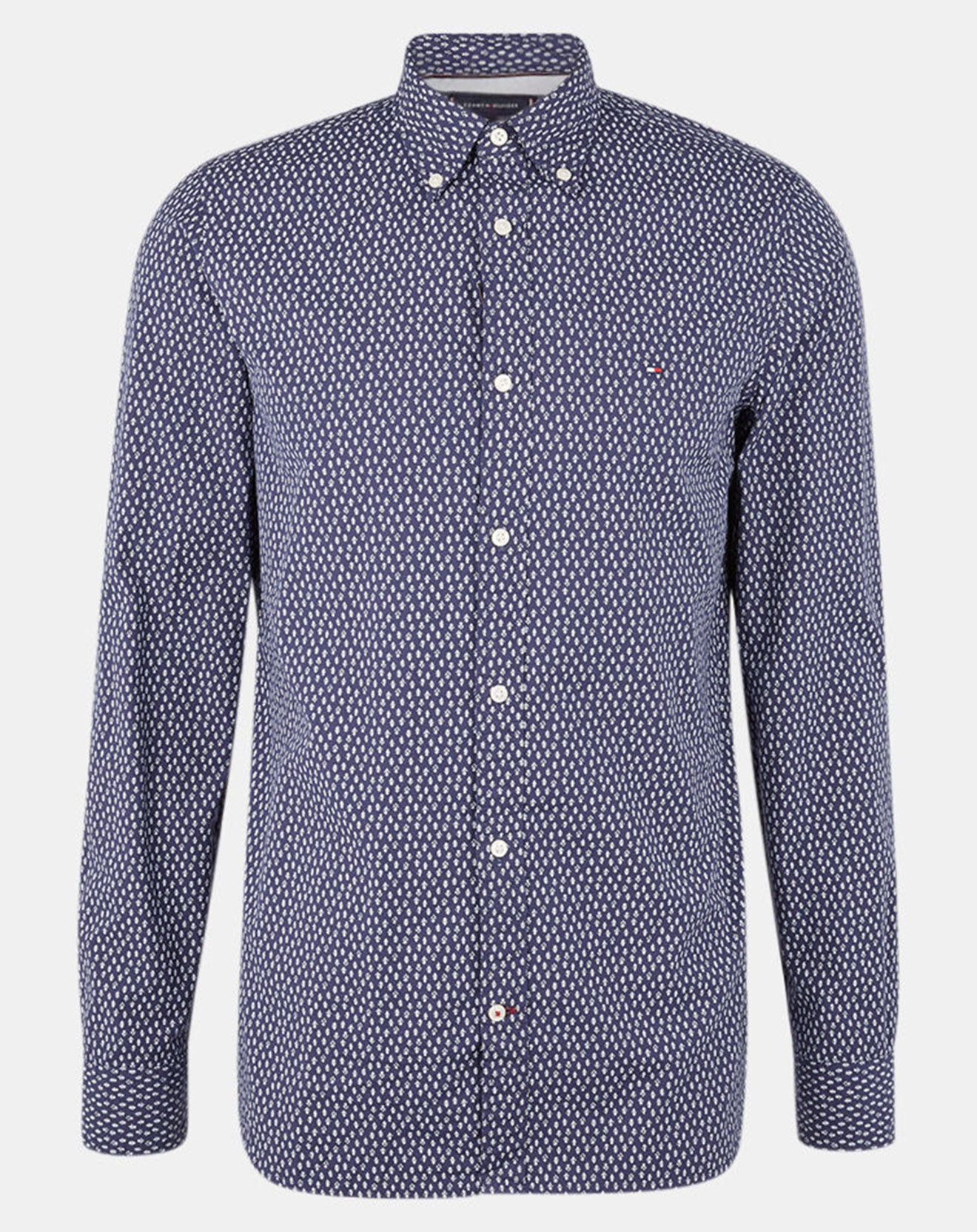 Tommy Hilfiger Chemise Slim 100% Coton Bio imprimé fantaisie bleu marine/écru