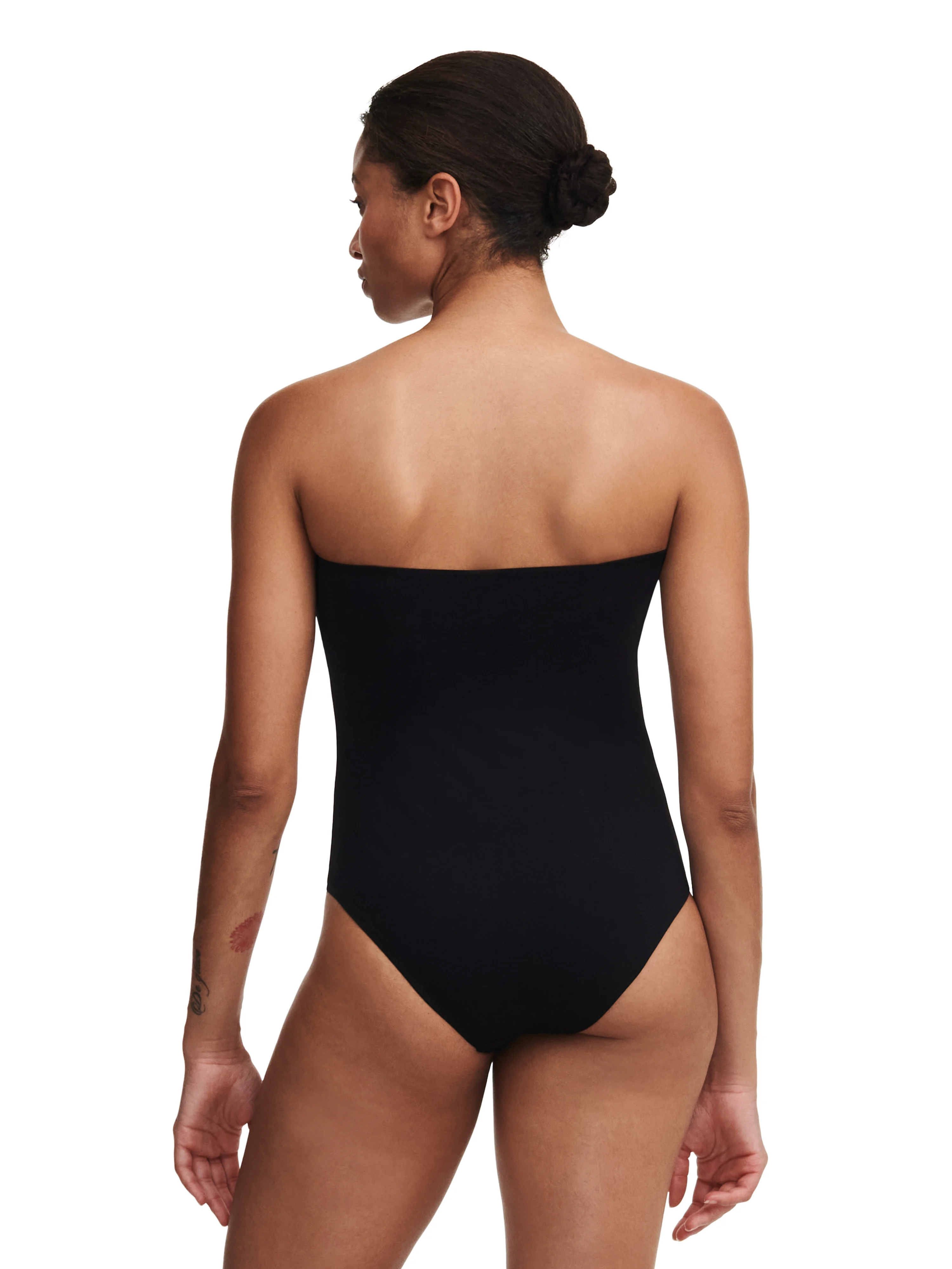 AUTHENTIC - Maillot de bain 1 pièce sans armature bandeau bretelles amovibles | Noir