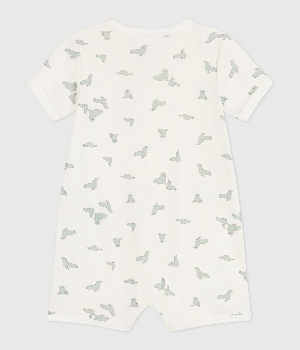 PETIT BATEAU<br>Pijama curto de algodão com estampa de selo