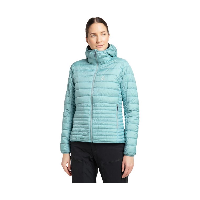 Haglöfs Micro Nordic Down Hooded Jacket Women Frost Blue