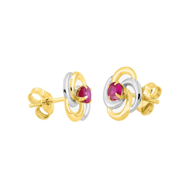Boucles d'oreilles femme - Rubis - Or 18 Carats