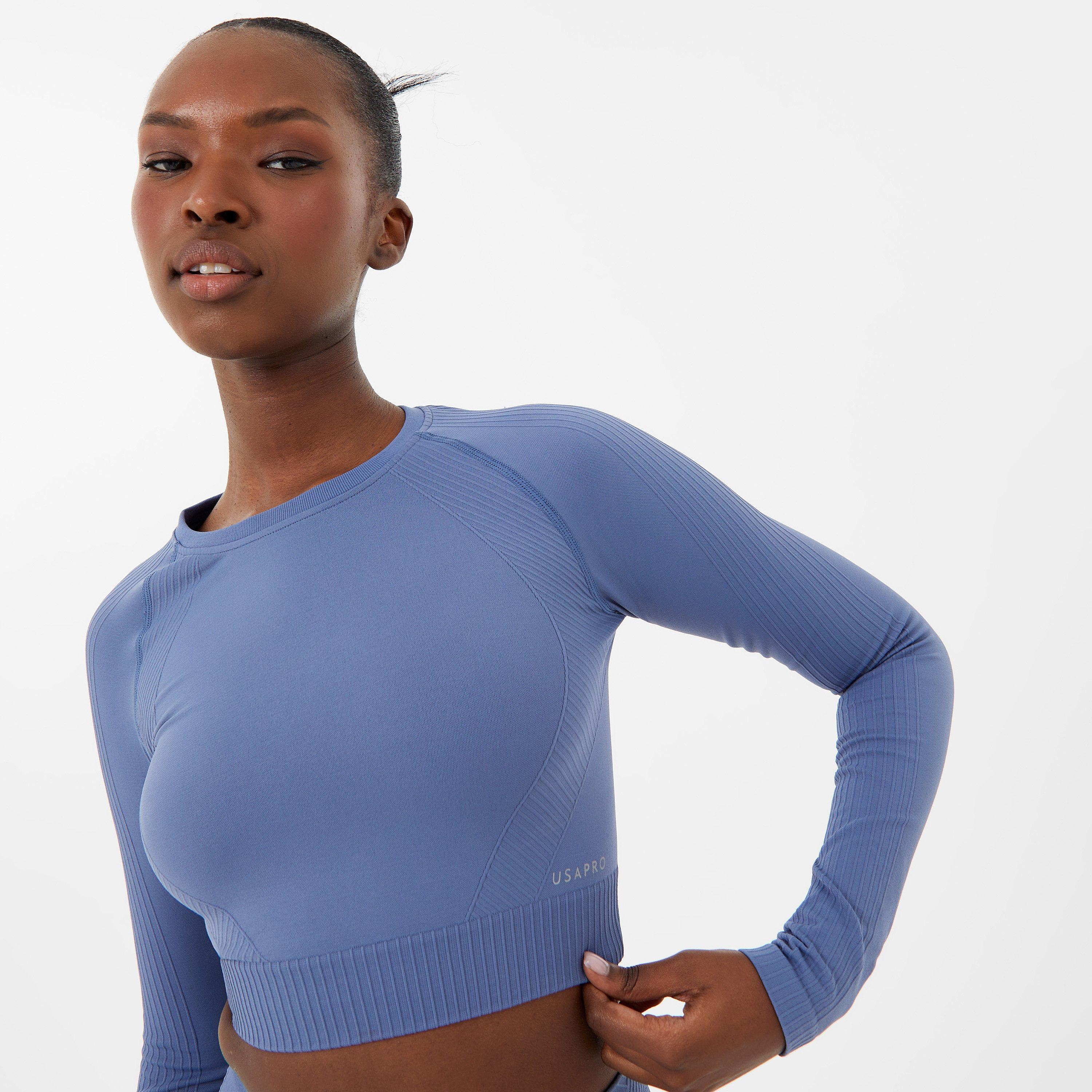 USA Pro Long Sleeve Seamless Crop Top